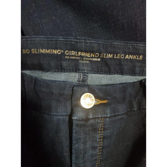 Chico's Women's Pants Size 12 Blue Dark Wash Skinny Ankle Button Zip Closure - Picture 4 of 11